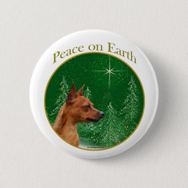 Miniature Pinscher Peace 2 Inch Round Button (Front)