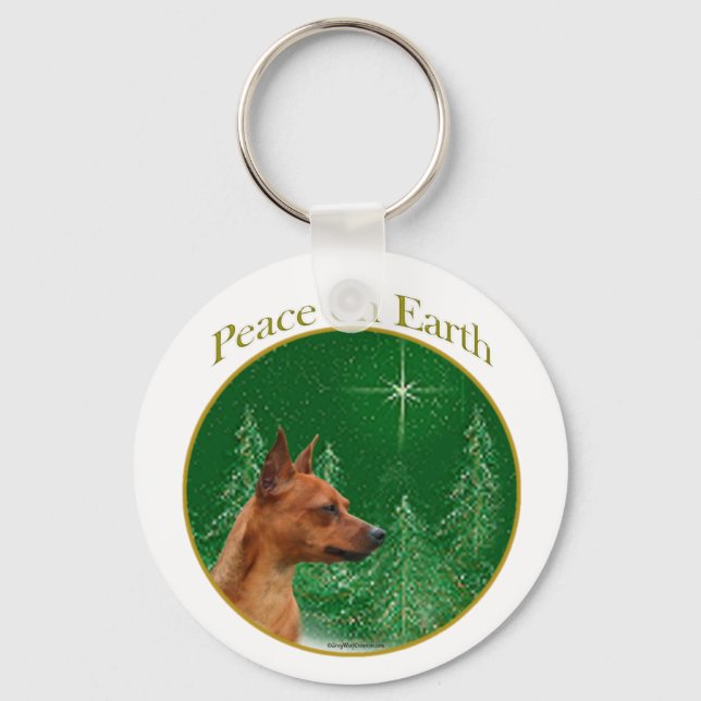 Miniature Pinscher Peace Keychain (Front)