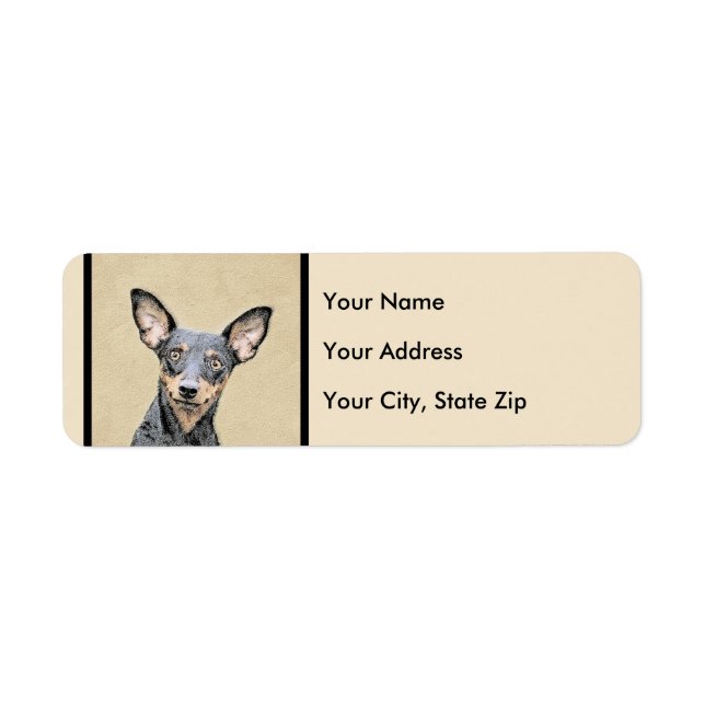 Miniature Pinscher Peinture mignonne Chien Art ori (Devant)
