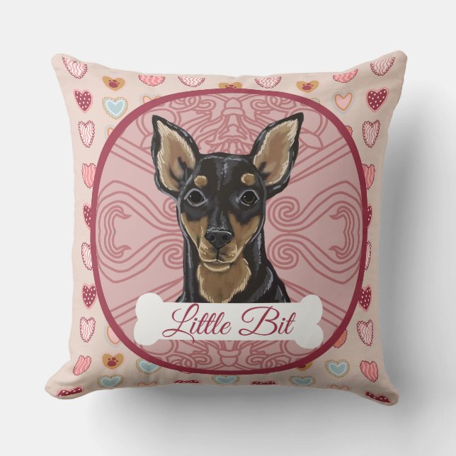 Miniature Pinscher Personalize Pillow (Front)