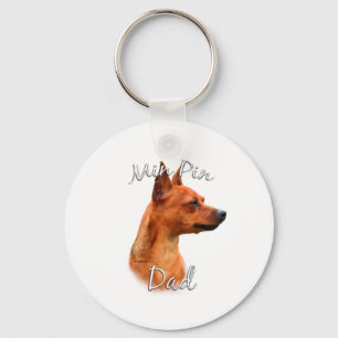 Miniature Pinscher (rust) Dad 2 Keychain