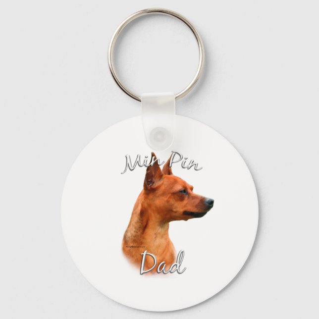 Miniature Pinscher (rust) Dad 2 Keychain (Front)