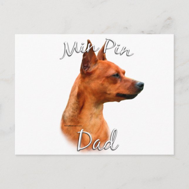 Miniature Pinscher (rust) Dad 2 Postcard (Front)