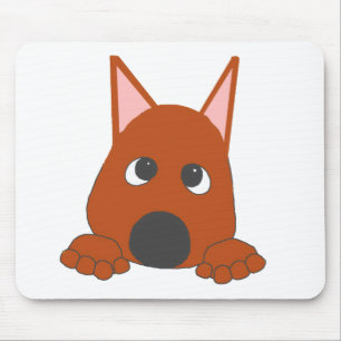 Miniature Pinscher Rust Peeking Cartoon Mouse Pad