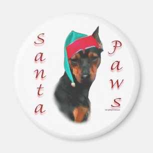Miniature Pinscher Santa Paws Magnet