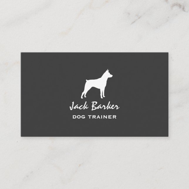 Miniature Pinscher Silhouette Business Card (Front)