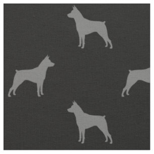 Miniature Pinscher Silhouettes MinPins Patterned Fabric