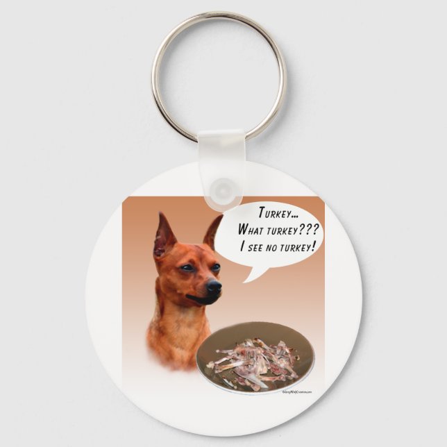 Miniature Pinscher Turkey Keychain (Front)