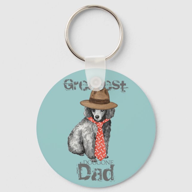 Miniature Poodle Dad Keychain (Front)
