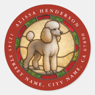 Miniature Poodle Dog Round Stickers