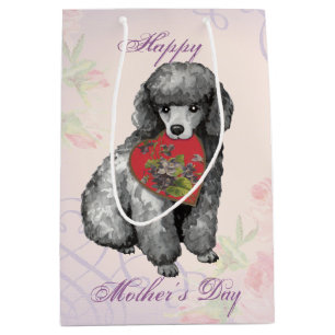 Miniature Poodle Heart Mom Medium Gift Bag