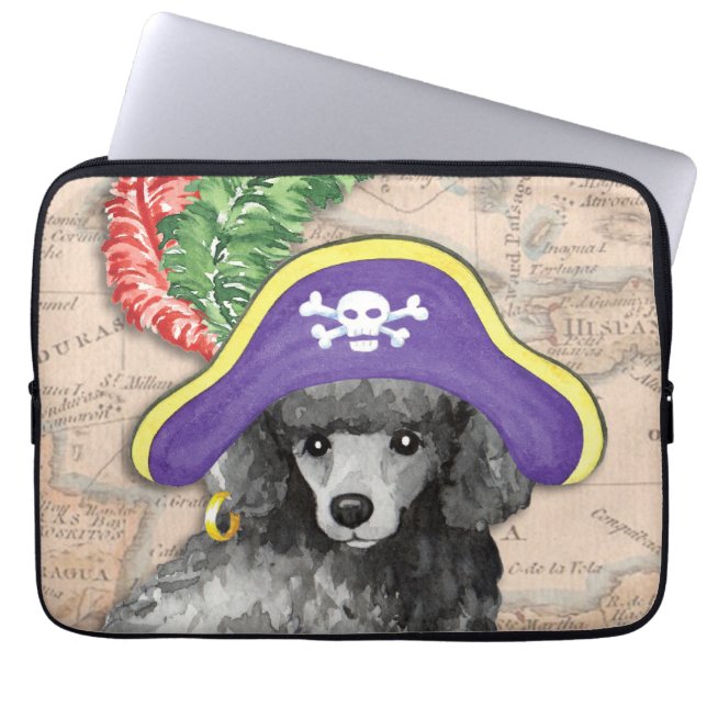 Miniature Poodle Pirate Laptop Sleeve (Front)