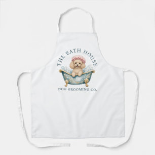 Miniature Poodle White Dog Grooming Apron Deluxe