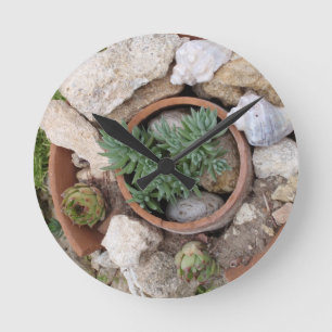 Miniature Rockery Round Clock
