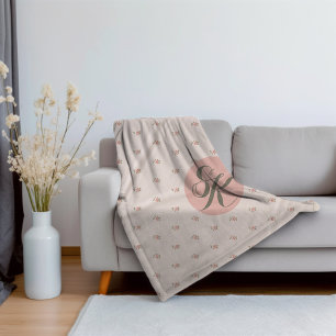 Miniature Roses & Monogram Sherpa Blanket