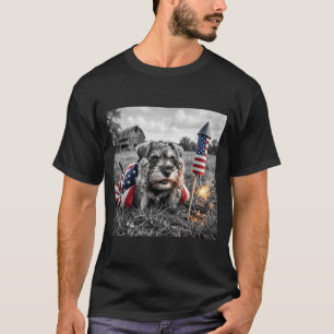 Miniature Schnauzer Aamerican Usa Flag 250 Years T-Shirt