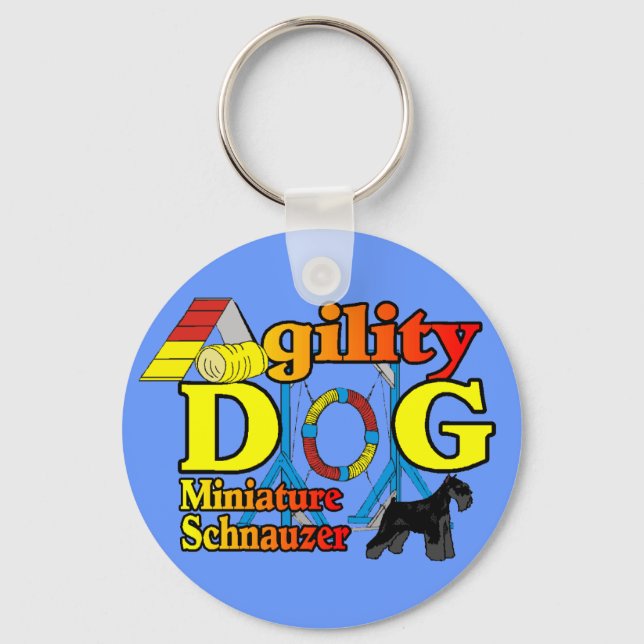 Miniature_Schnauzer_Agility Keychain (Front)