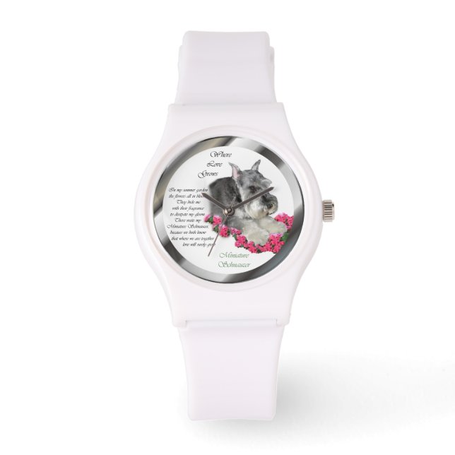 Miniature Schnauzer Art Gifts Watch (Front)