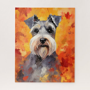 Miniature Schnauzer Autumn Thanksgiving  Jigsaw Puzzle