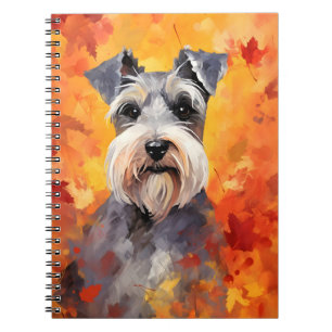 Miniature Schnauzer Autumn Thanksgiving Notebook