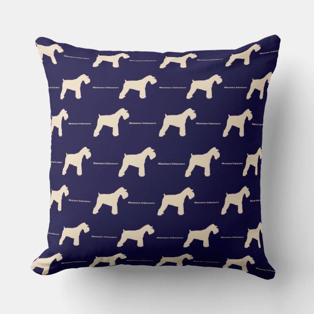 Miniature Schnauzer BL Throw Pillow (Front)