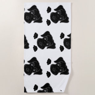 miniature schnauzer black peeking beach towel