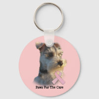 Miniature Schnauzer Breast Cancer Keychain