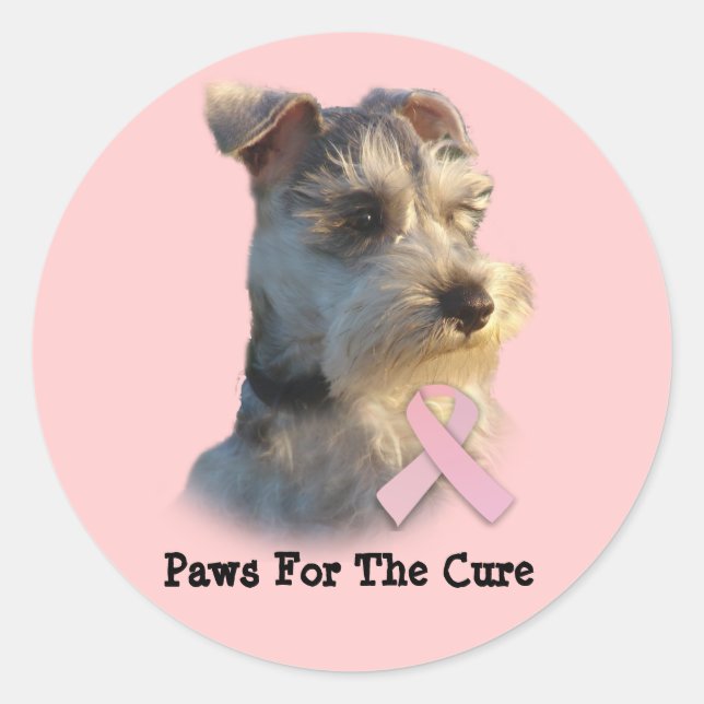 Miniature Schnauzer Breast Cancer Sticker (Front)
