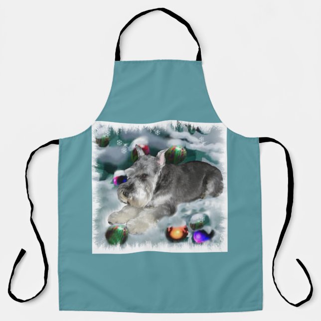 Miniature Schnauzer Christmas Apron (Front)