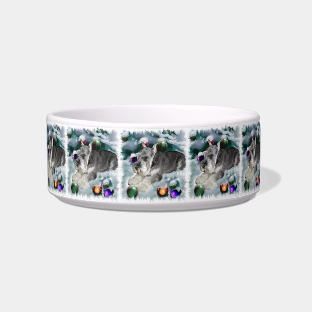 Miniature Schnauzer Christmas  Bowl (Front)