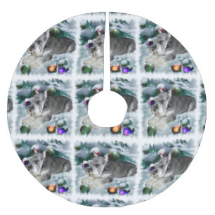 Miniature Schnauzer Christmas Brushed Polyester Tree Skirt