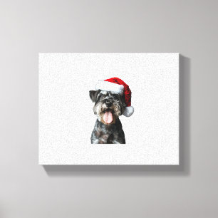 Miniature Schnauzer Christmas  Canvas Print