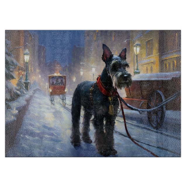 Miniature Schnauzer Christmas Festive Season Cutting Board (Front)