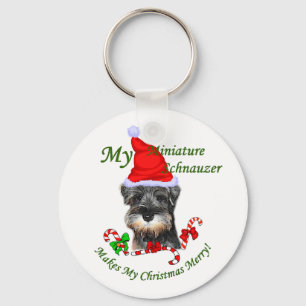 Miniature Schnauzer Christmas Gifts Keychain
