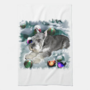 Miniature Schnauzer Christmas Kitchen Towel