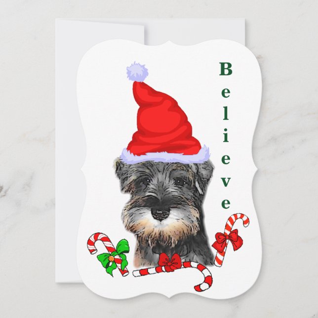 Miniature Schnauzer Christmas Merry Card (Front)