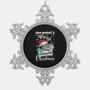 Miniature Schnauzer Christmas Mini Schnauzer Xmas Snowflake Pewter Christmas Ornament