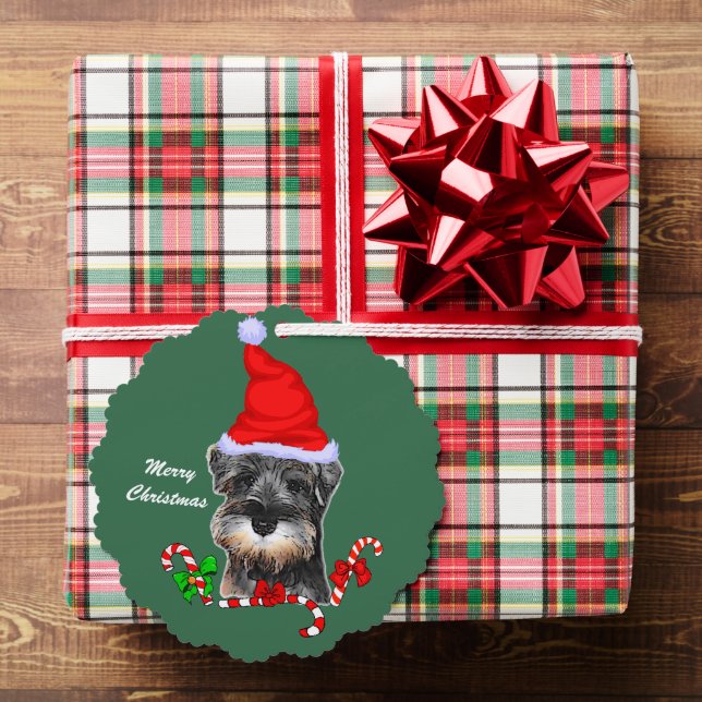 Miniature Schnauzer Christmas Ornament Card (Insitu (Gift))