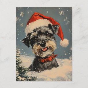 Miniature Schnauzer Christmas Postcard