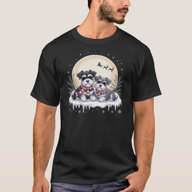 Miniature Schnauzer Christmas T-Shirt (Front)