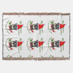 miniature Schnauzer Christmas Throw Blanket