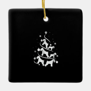 miniature schnauzer christmas tree dog lover ceramic ornament