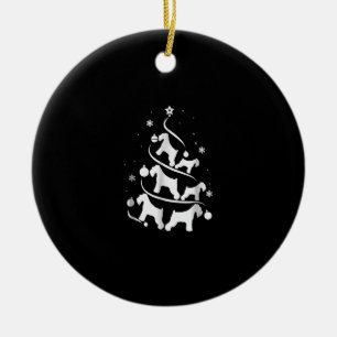 miniature schnauzer  christmas tree dog lover ceramic ornament