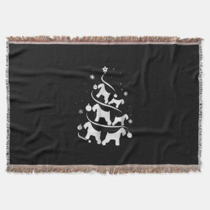 miniature schnauzer christmas tree dog lover throw blanket