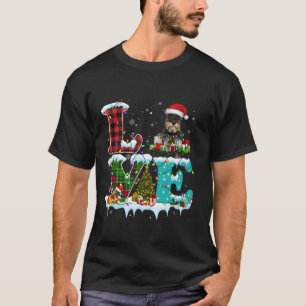 Miniature Schnauzer Christmas Tree Lights Santa Do T-Shirt