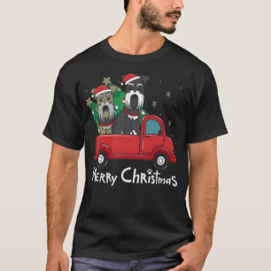 Miniature Schnauzer Christmas Truck Tree Mom Dad c T-Shirt
