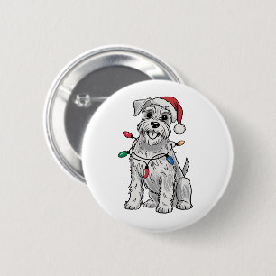 Miniature Schnauzer Christmas Xmas Dog Lover Gift  2 Inch Round Button