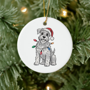 Miniature Schnauzer Christmas Xmas Dog Lover Gift Ceramic Ornament