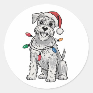 Miniature Schnauzer Christmas Xmas Dog Lover Gift Classic Round Sticker