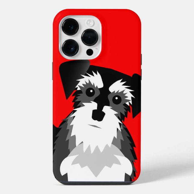 Miniature Schnauzer Custom Background Colour iPhone Case (Back)
